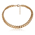 Exaggerated golden aluminum Cuban link necklace with lobster clasp and extension chain - Gold Classic Cuban Link Chain