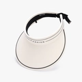 Beige ice silk sun visor with black trim and brand logo for outdoor cycling - Adjustable / Beige