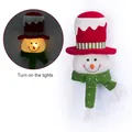 Addobbo pupazzo di neve con luce LED e cappello rosso per decorazione albero di Natale - Pupazzo di neve / Con Luce LED