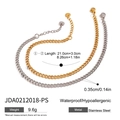 Details der gold-silbernen Panzerkette mit Maßen 21cm plus 3cm und 0,35cm Breite - Zweifarbige Doppelschichtige Panzerkette (JDA0212018-PS) / 18K Gold