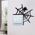 Self-adhesive black acrylic spider and spider web Halloween wall sticker for light switches - Spider and Web(JM1103)