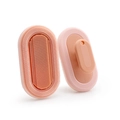 Pink silicone bath and face brush set with soft bristles and ergonomic hand grip - Light Pink Brush + Deep Pink Base