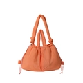 Vielseitige orangefarbene Nylon-Umhängetasche mit Kordelzug und weicher Puffer-Textur - Einheitsgröße / Orange