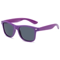 Classic purple square frame sunglasses with grey lenses and silver metal rivets - Purple Frame Grey Lens