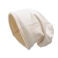 Detalle de la textura de punto y el borde enrollado del gorro caído color crema - M (56-58cm) / Blanco Roto