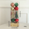 Set di 34 palline di Natale rosse verdi e oro in confezione regalo trasparente - Set da 34 pezzi/Confezionato / Rosso e Verde