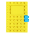 Mini A6 portable silicone notebook with yellow brick design and blue buckle - A6 / Dot Step Notebook / Yellow