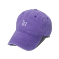 Classic purple washed cotton baseball cap with white IN embroidery and curved brim - 58cm (Adjustable) / Purple
