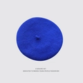 Classic royal blue wool beret hat for women with a vintage British style silhouette - M(56-58cm) / Sapphire Blue