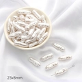 Unregelmäßige 23x8mm cremeweiße ABS-Barockperlen für DIY Halsketten und Armbänder - Stil 39 Lange Bohne 23x8mm Weiß 10 Stk./Packung
