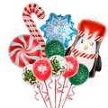Detail of Christmas balloon set with Santa Claus, penguin, snowflake and candy cane foil - Christmas Penguin