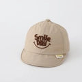 Beige baby quick-dry baseball cap with Smile Day embroidery and a soft brim for sun protection - 50cm (1-3 Years) / Smile Embroidery - Khaki