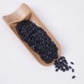 Realistic PVC black beans seeds model displayed in a natural bamboo tray scoop - Black Small Grapes (500g)