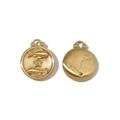Detail of matte 18k gold Pisces zodiac charms showing embossed star constellation - Pisces