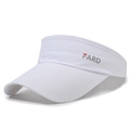 Breathable white sports sun visor with large brim and side logo for running - Adjustable / White