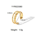 Detailed dimensions of gold vintage floral crown ring with 1.82cm diameter measurement - Floral Texture Vintage Style (YYR023360)