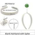 DIY 2cm matte grey ABS plastic headband base with top pin for hair accessory crafting - 2.0CM Studded Non-toothed Greyish White