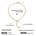 Elegante collana con testa di serpente in acciaio inossidabile dorato con misure - Collana Con Ciondolo a Testa di Serpente (JDN0103029)