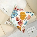 Square floral towel embroidered pillowcase with colorful blossoms on a white base cover - 45*45cm (No Core) / Pastoral Style 14 (Multi-Color Flower)
