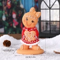 Gingerbread rabbit resin ornament with red heart and white frosting details for Christmas - Resin / Heart Bunny Ornament - Large - Kraft Box (7142H-0201)