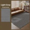 Modern light gray crystal velvet rug with woven texture and non-slip backing for living rooms - Custom Size (Contact Service) / Light Gray