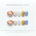 Handmade 3D cartoon press-on nails featuring cute zodiac dog and teddy bear designs - Year of the Dog / Extra Small (XS)
