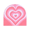 Pink knitted beanie with layered heart patterns for winter warmth and fashion - Pink White Heart