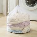 White fine mesh laundry bag with drawstring closure for washing large garments - Coarse Mesh 40*50