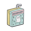 Ectoplasm ghost milk carton enamel pin in yellow, pink and light blue with star details - XZ8653-Ectoplasm Juice Box