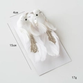 Par de pájaros decorativos de plumas blancas con lentejuelas para decoración de Navidad - Pájaro Blanco Y Pájaro Blanco