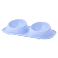 Light blue double pet bowls with non-slip base for cats and small dogs - Light Blue / 41*22.5*8.5cm