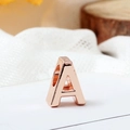 Elegant rose gold DIY alphabet A charm bead for custom charm bracelets and jewelry - Letter A / Rose Gold