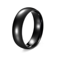Minimalist 6mm black domed stainless steel ring with a polished mirror finish for men and women - US 6 / Black