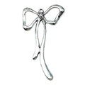 Silver bow-shaped hollow alloy pendant with elegant metallic finish for DIY jewelry - 1pc Large Bow 45x26mm