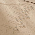 Lot de six épingles à cheveux de mariée argentées avec strass et perles sur fond beige - HS-J6313S Argent (6 pièces/paquet)