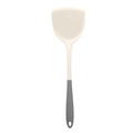 Dual-color silicone spatula in cream white and grey with a hanging hole design - White Grey Spatula
