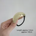 Golden minimalist metal hair cuff with high-elasticity rope, size 5.5cm by 3.0cm - Wide-Gold