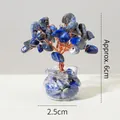 Handmade lapis lazuli money tree with 36 stones in a glass jar, 6cm tall crystal decor - 36 Crystals Lapis Lazuli (Mini Fish Tank)