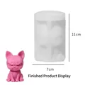 3D Franse Bulldog siliconen mal en roze puppy-model voor doe-het-zelf kaarsen maken - Franse bulldog