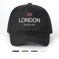 Klassische schwarze London England Baseballkappe mit UK-Flagge und verstellbarem Band - Einheitsgröße / Schwarz