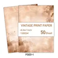 Vintage 100GSM A4 aesthetic stationery paper with brown aged texture, 50 sheets pack - Smudged Water Texture (FG03-I)