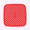 Tappetino in silicone rosso quadrato per friggitrice ad aria con fori di ventilazione - Quadrato 7.5 Pollici / Rosso