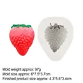 Detailed strawberry silicone mold for making wax candles or resin chocolate crafts - 2# Strawberry / Gray