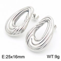 Pendientes de gota en plata pulida con diseño de relieve texturizado para mujer - Pendientes de Botón Color Acero (KE116143-GC)