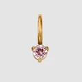 October birthstone light rose zircon pendant in 14K gold-plated stainless steel hoop - October Pink - Gold