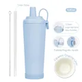 830ml light blue insulated tumbler with ceramic coating, Tritan straw and magnetic handle - 830ml / Ice Blue