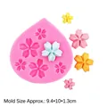 Moule en silicone fleur marguerite rose pour fondant DIY et décors en argile 3D - 1# Forme de fleur de cerisier / Rose