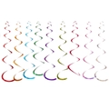 Metallic spiral hanging swirls in various colors for party and holiday decorations - Laser Single Spiral-Multicolor (6pcs/pack)