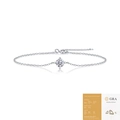 Bracciale minimalista in argento S925 con moissanite, certificato GRA e chiusura a molla - Stile Moissanite Solitario (Con Certificato GRA)
