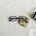 Retro rectangle sunglasses in black frame with KD97213 C2 model code on inner temple - Black Frame Clear Lenses